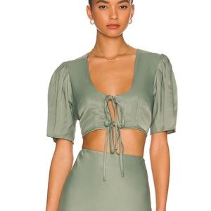 Anna Nata Ashley Top in Antique Green Medium *FLAW*